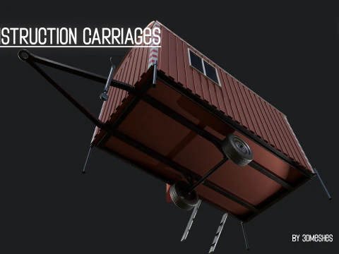 Construction Carriages 2 in 3 different colors 3D Model
