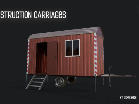 Construction Carriages 2 in 3 different colors Model 3D