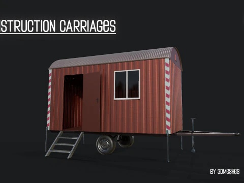Construction Carriages 2 in 3 different colors 3D Model