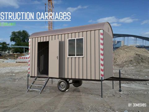 Bouwwagens 2 in 3 verschillende kleuren 3D Model