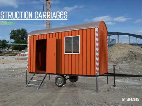 Construction Carriages 2 in 3 different colors 3D Model