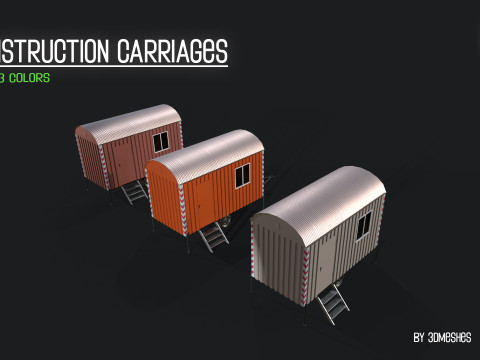 Construction Carriages 2 in 3 different colors Model 3D