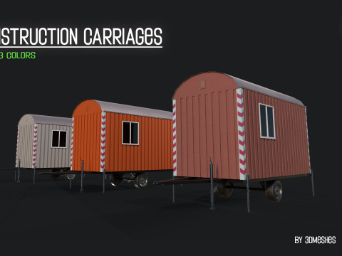 Construction Carriages 2 in 3 different colors Model 3D