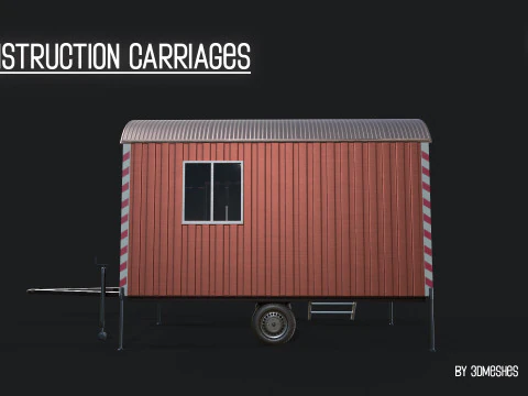 Construction Carriages 2 in 3 different colors 3D Model