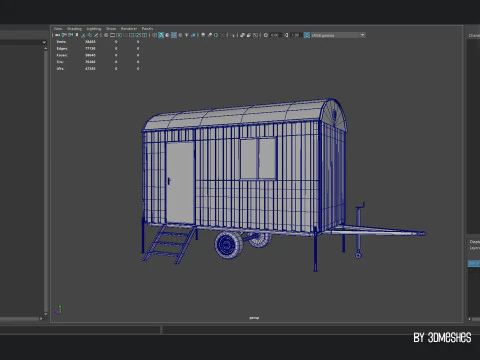 Construction Carriages 2 in 3 different colors 3D Model
