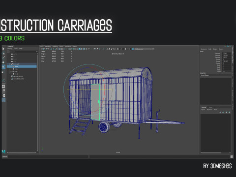 Construction Carriages 2 in 3 different colors Model 3D