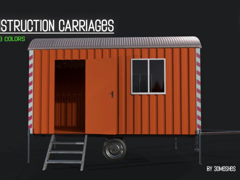 Construction Carriages 2 in 3 different colors 3D Model