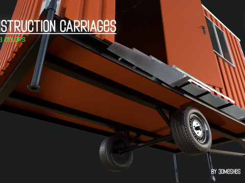 Construction Carriages 2 in 3 different colors Model 3D