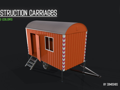 Construction Carriages 2 in 3 different colors Model 3D