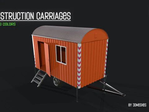 Construction Carriages 2 in 3 different colors 3D Model
