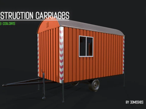 Construction Carriages 2 in 3 different colors 3D Model