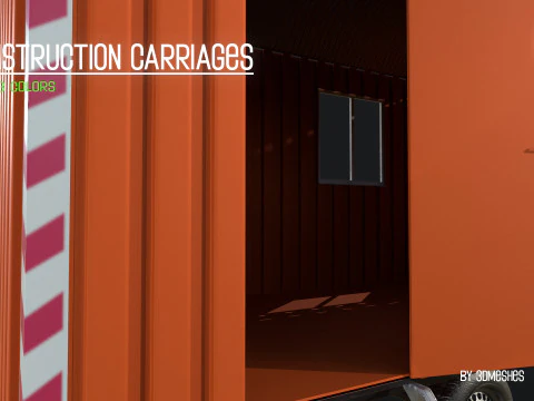 Construction Carriages 2 in 3 different colors 3D Model