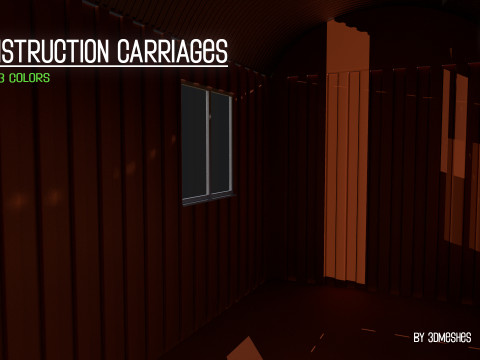 Construction Carriages 2 in 3 different colors Model 3D