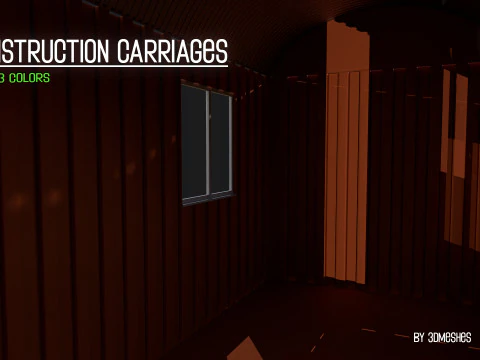 Construction Carriages 2 in 3 different colors 3D Model
