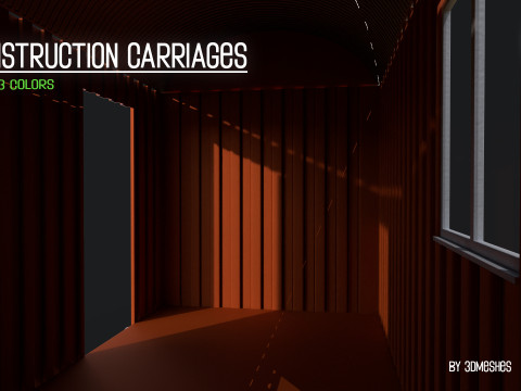 Construction Carriages 2 in 3 different colors Model 3D