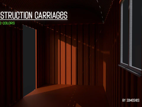 Construction Carriages 2 in 3 different colors 3D Model