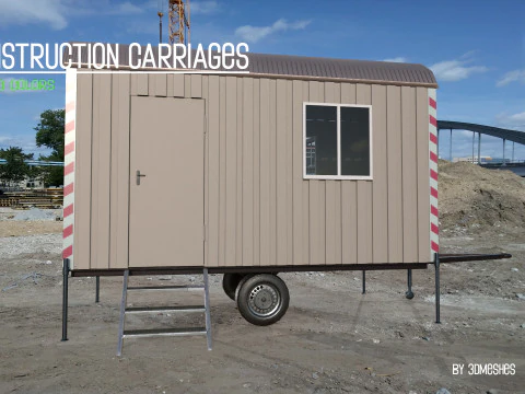 Construction Carriages 2 in 3 different colors 3D Model