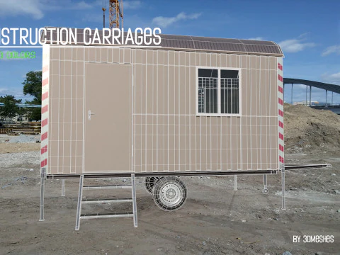Construction Carriages 2 in 3 different colors 3D Model
