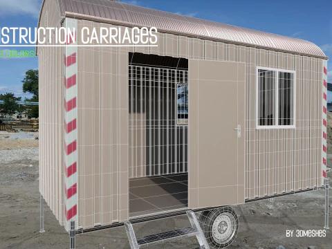 Construction Carriages 2 in 3 different colors 3D Model
