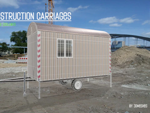 Construction Carriages 2 in 3 different colors 3D Model