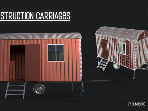 Construction Carriages 2 in 3 different colors Model 3D