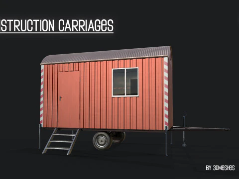 Construction Carriages 2 in 3 different colors 3D Model