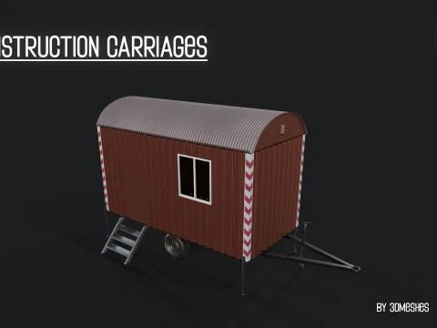 Construction Carriages 2 in 3 different colors 3D Model