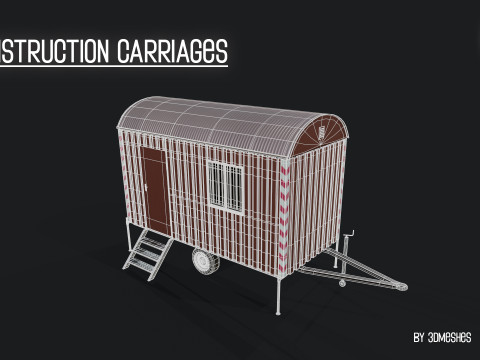 Construction Carriages 2 in 3 different colors Model 3D