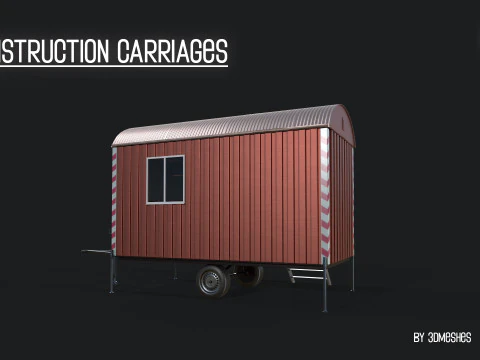 Construction Carriages 2 in 3 different colors 3D Model