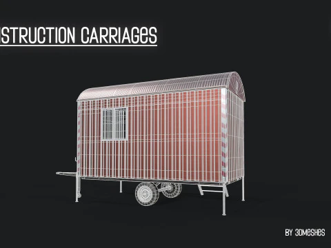 Construction Carriages 2 in 3 different colors 3D Model