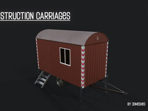 Construction Carriages 2 in 3 different colors 3D Model