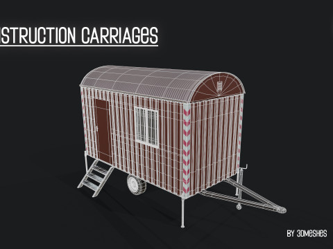 Construction Carriages 2 in 3 different colors Model 3D