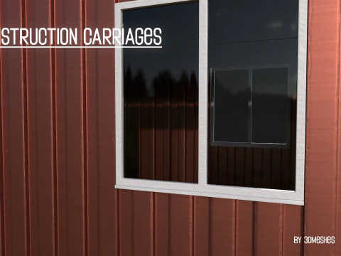 Construction Carriages 2 in 3 different colors 3D Model