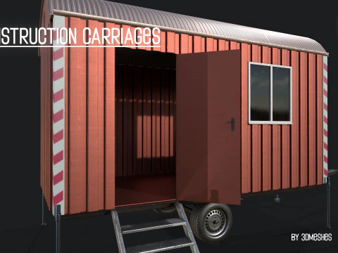 Construction Carriages 2 in 3 different colors 3D Model