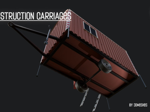 Construction Carriages 2 in 3 different colors Model 3D