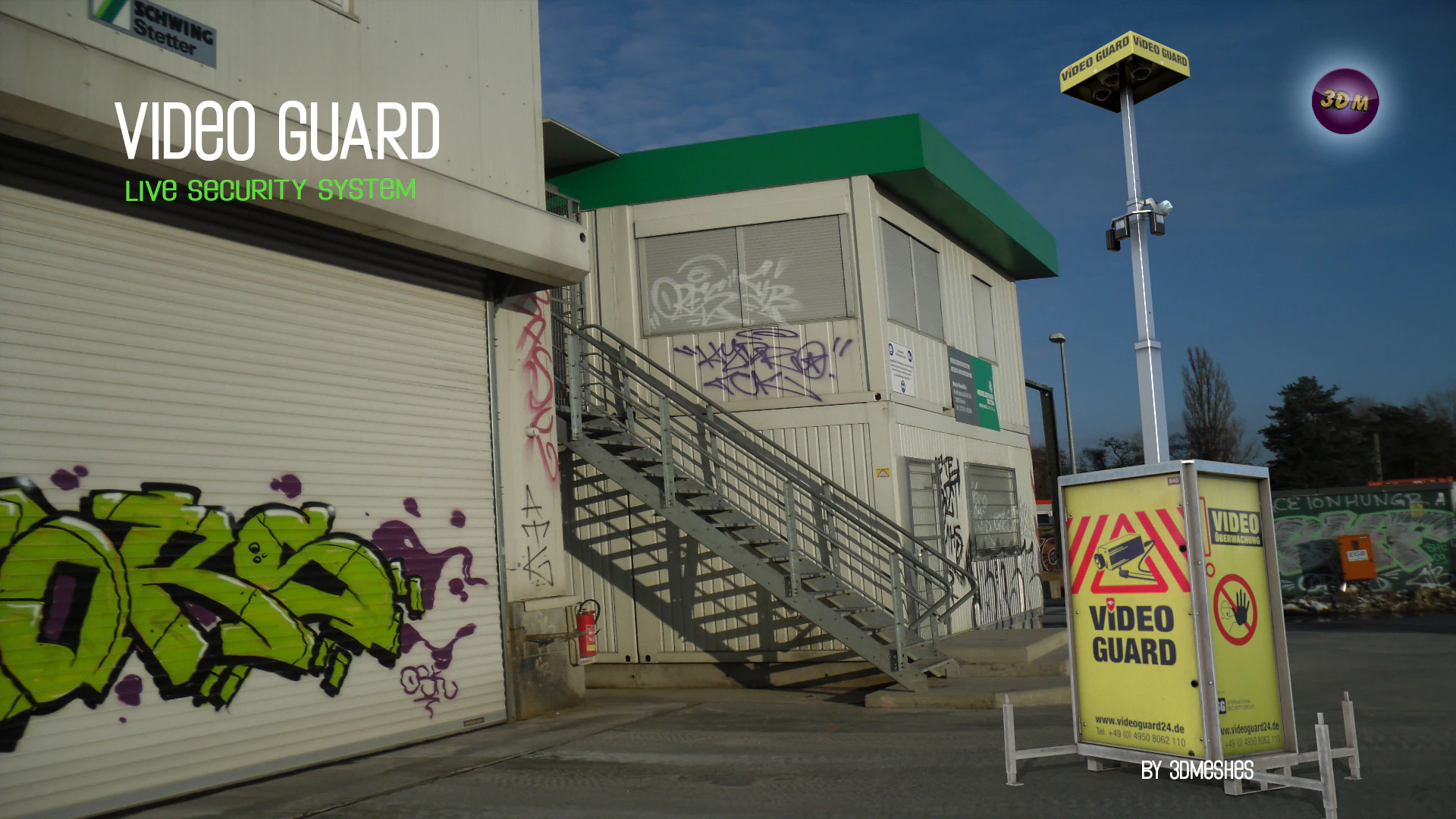 Video Guard - Construction sites security camera 3D Model .c4d .max .obj .3ds .fbx .stl .blend