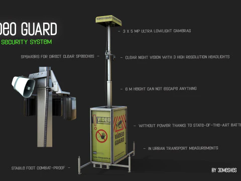 Video Guard - Construction sites security camera 3D Model