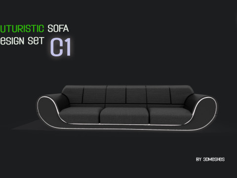 Futuristic Sofa Design Set - C1 with STL 3D Model