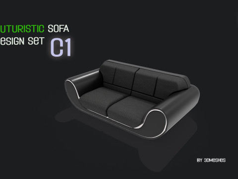 Futuristic Sofa Design Set - C1 with STL 3D Model