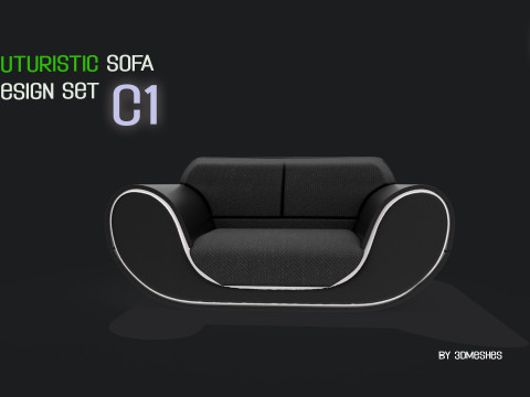 Futuristic Sofa Design Set - C1 with STL 3D Model