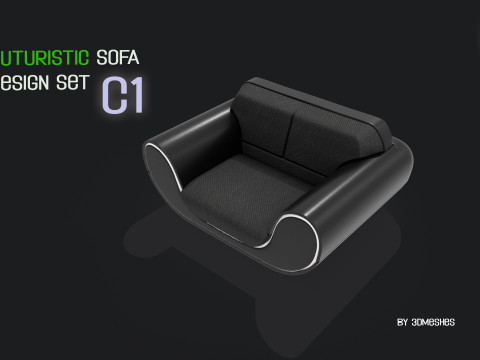 Futuristic Sofa Design Set - C1 with STL 3D Model