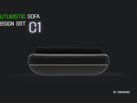 Futuristic Sofa Design Set - C1 with STL 3D Model