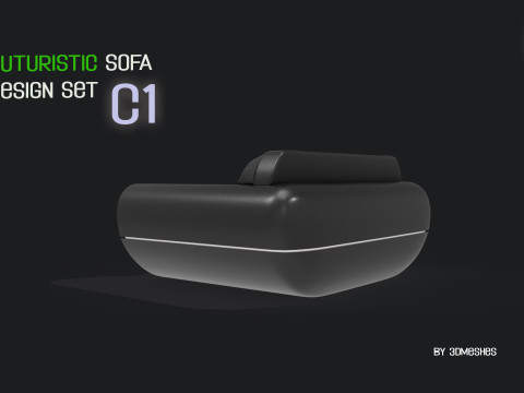 Futuristic Sofa Design Set - C1 with STL 3D Model