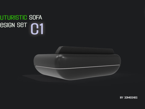 Futuristic Sofa Design Set - C1 with STL 3D Model