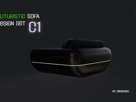 Futuristic Sofa Design Set - C1 with STL 3D Model