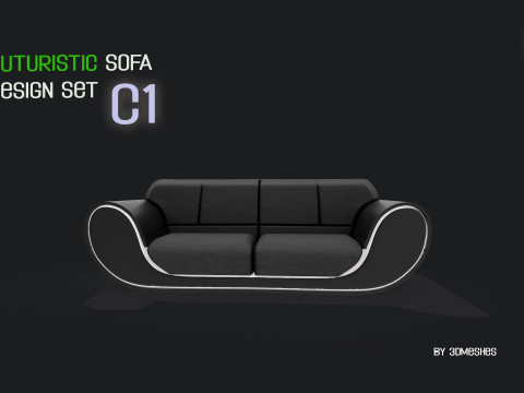 Futuristic Sofa Design Set - C1 with STL 3D Model