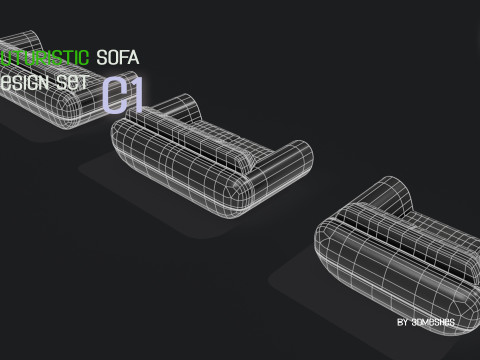 Futuristic Sofa Design Set - C1 with STL 3D Model