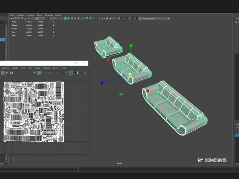 Futuristic Sofa Design Set - C1 with STL 3D Model