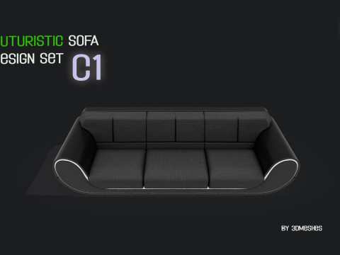 Futuristic Sofa Design Set - C1 with STL 3D Model