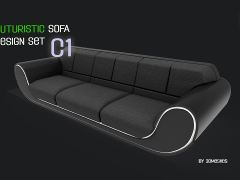 Futuristic Sofa Design Set - C1 with STL 3D Model